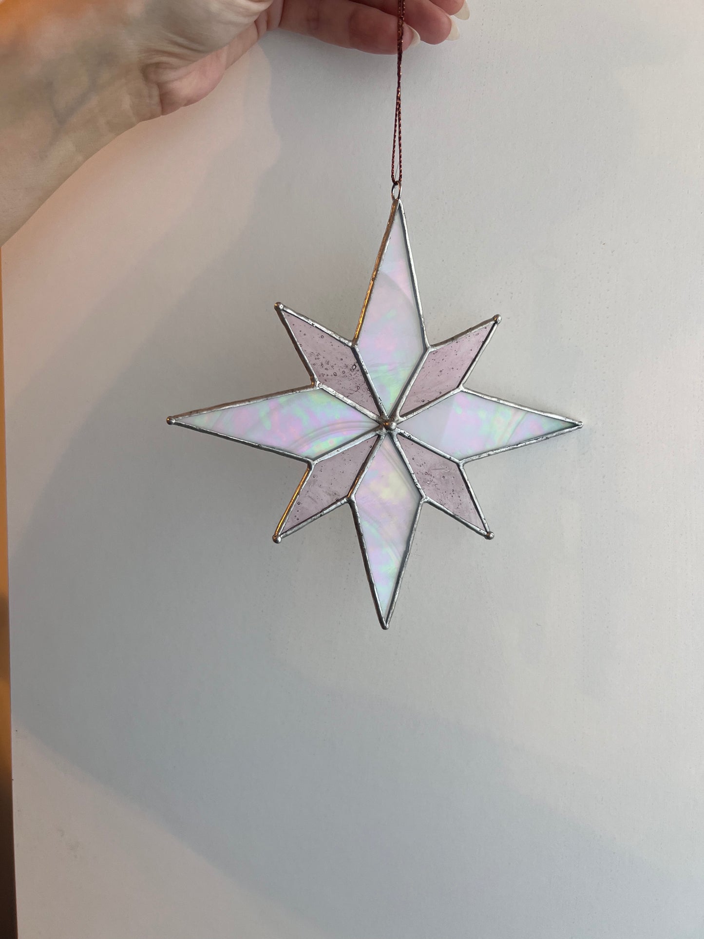 Iridescent polar star hanger ornament