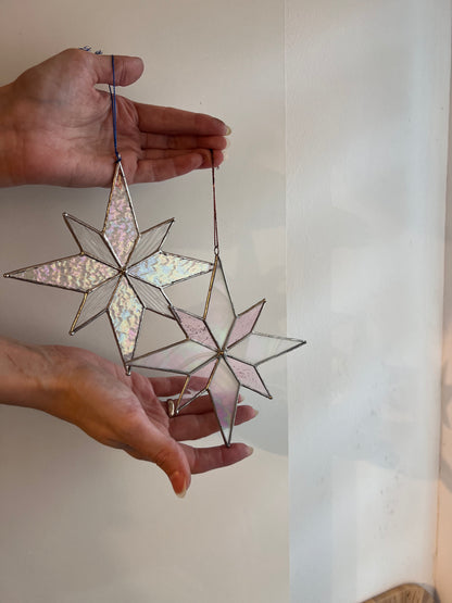 Iridescent polar star hanger ornament