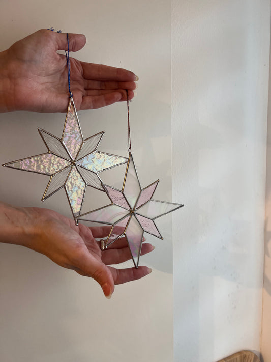 Iridescent polar star hanger ornament