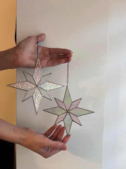 Iridescent polar star hanger ornament