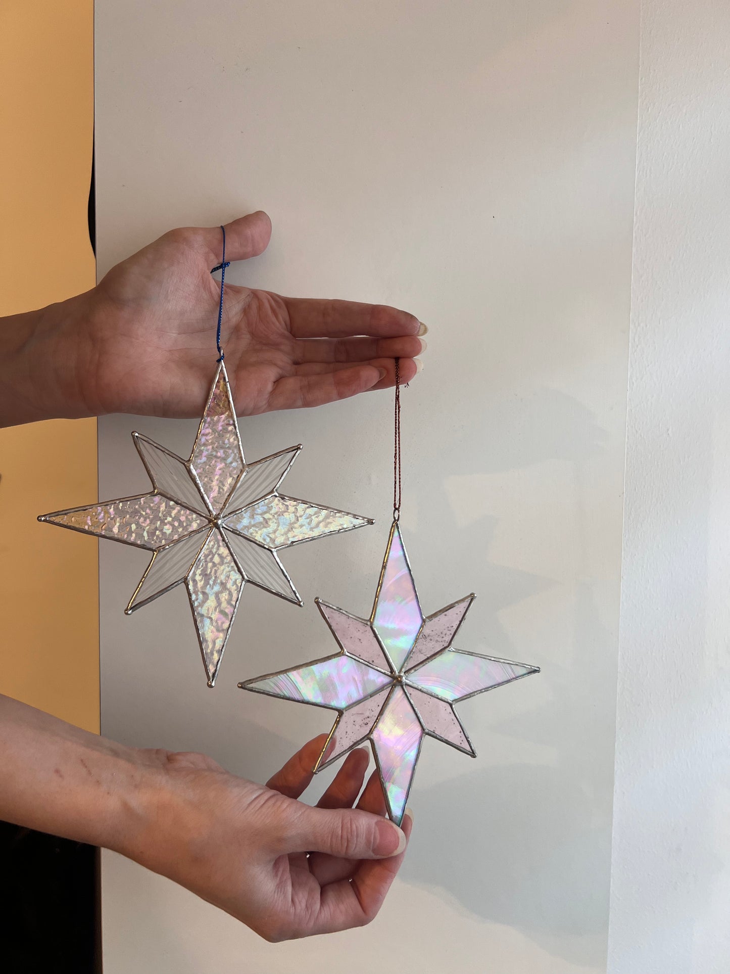 Iridescent polar star hanger ornament