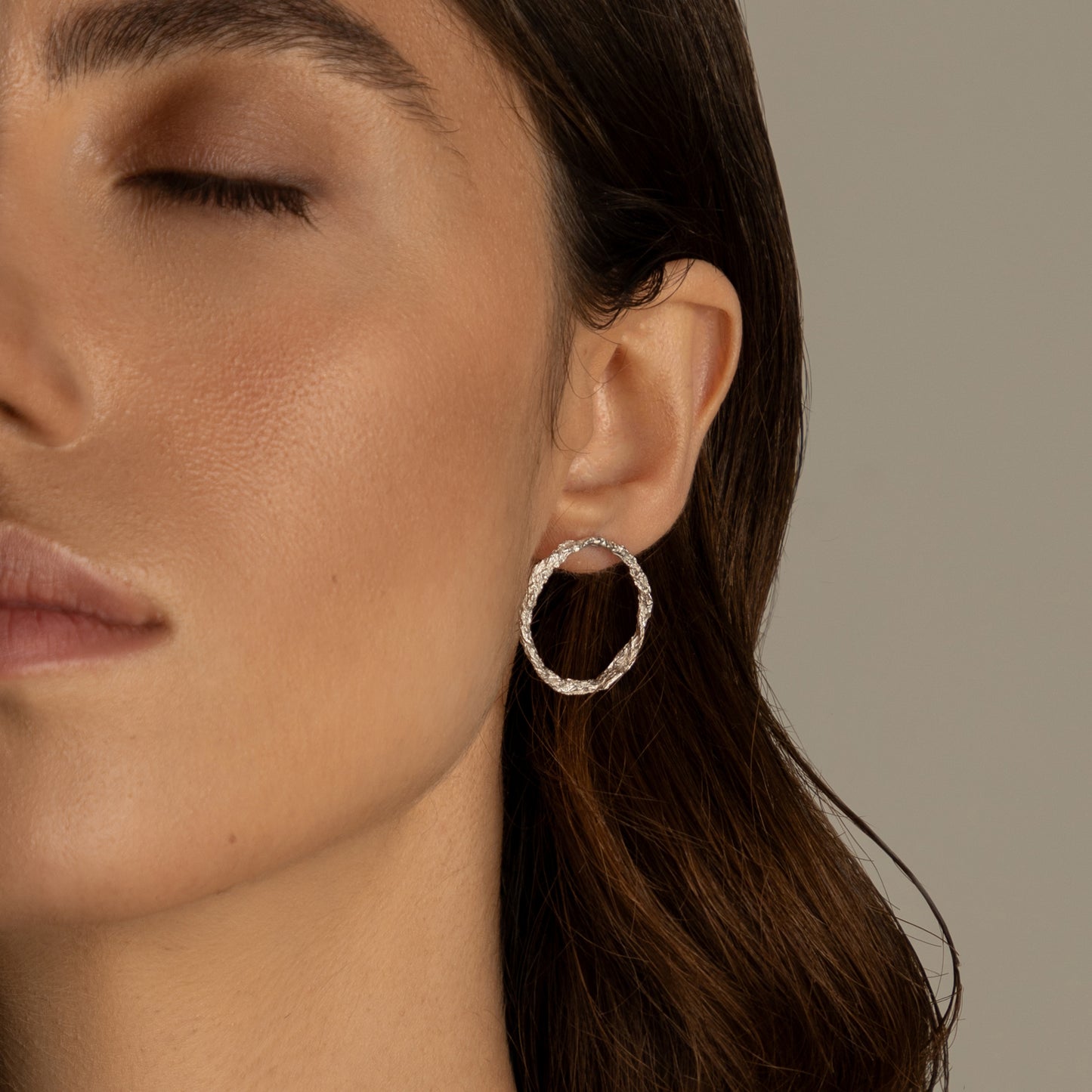 textured hoop earrings Silver 915 stud earrings
