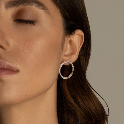 textured hoop earrings Silver 915 stud earrings
