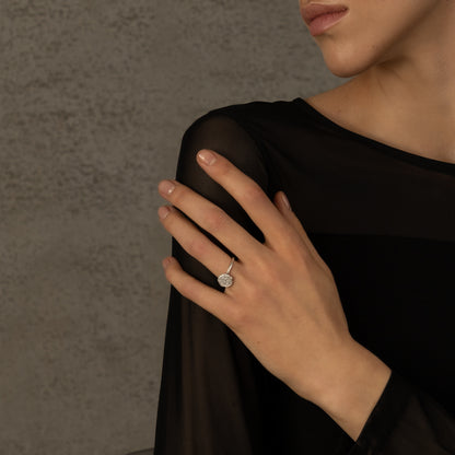 Textured disc rind Slver 925 squashed coin ring