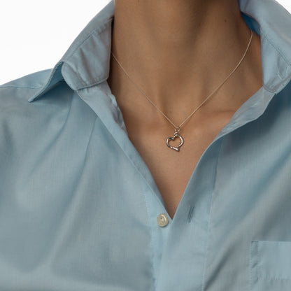silver heart shape pendant