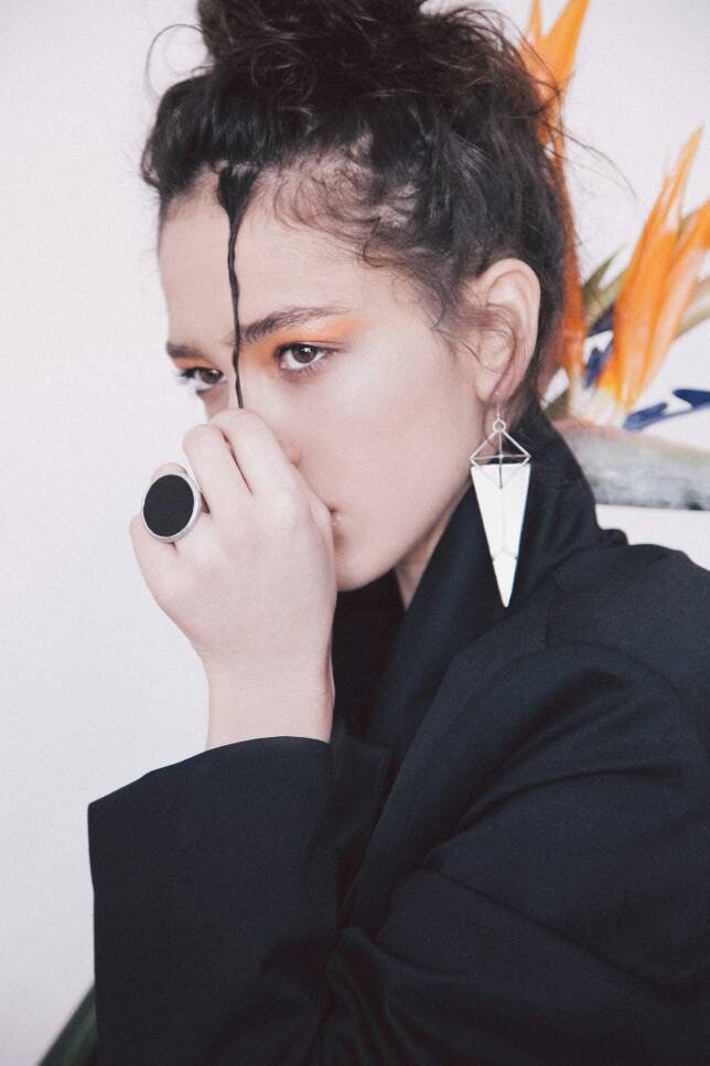 Big gothic black disc ring bold statement jewelry