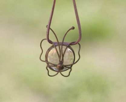 Nature inspired glass pendant, artisan design