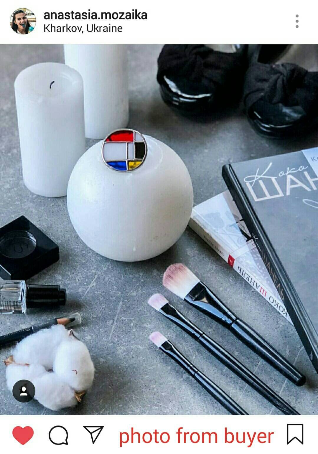 Piet Mondrian Ring: Stained Glass Geometric Statement Jewelry