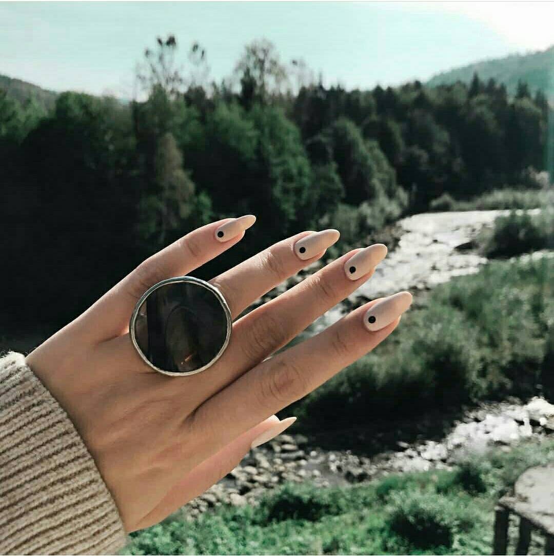 Artistic black stained glass ring gothic minimalist style