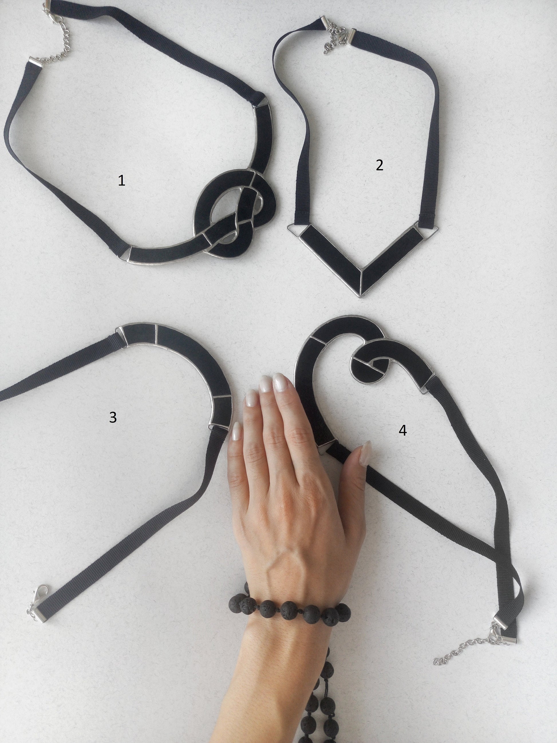 Different chevron pendant forms – geometric  jewelry