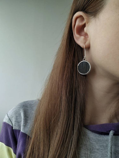 Geometric Dangle Earrings: Stained Glass Style, Long Drop Festival Jewelry