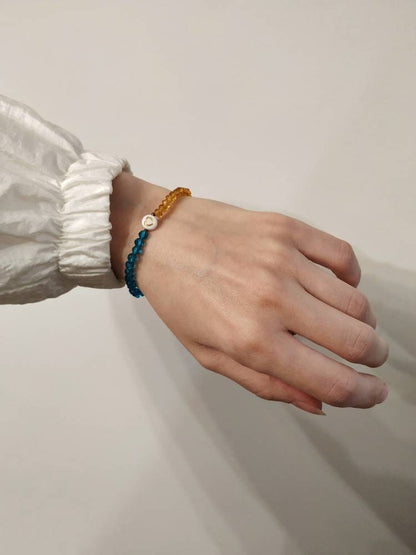 Minimal glass bead bracelet for everyday wear