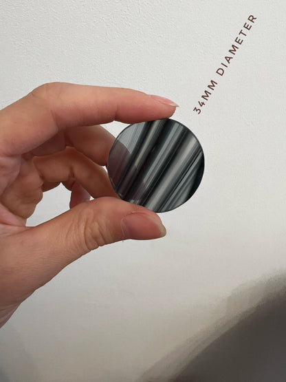 Abstract Black & White Glass Statement Ring – Oversized Geometric Disc Ring