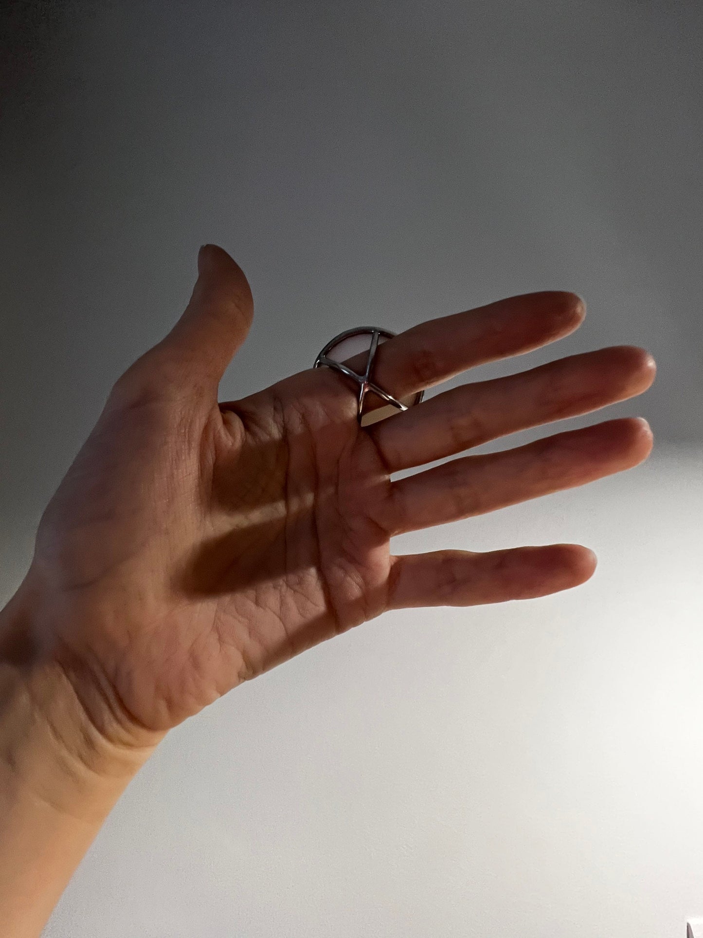 Boho Glass Statement Ring: Chunky Circle Cocktail Ring