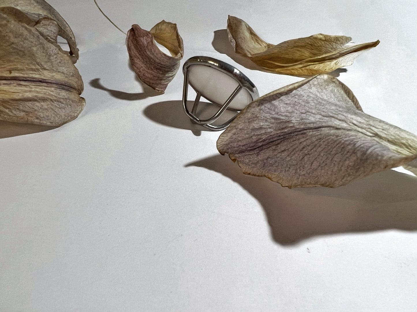 Boho Glass Statement Ring: Chunky Circle Cocktail Ring