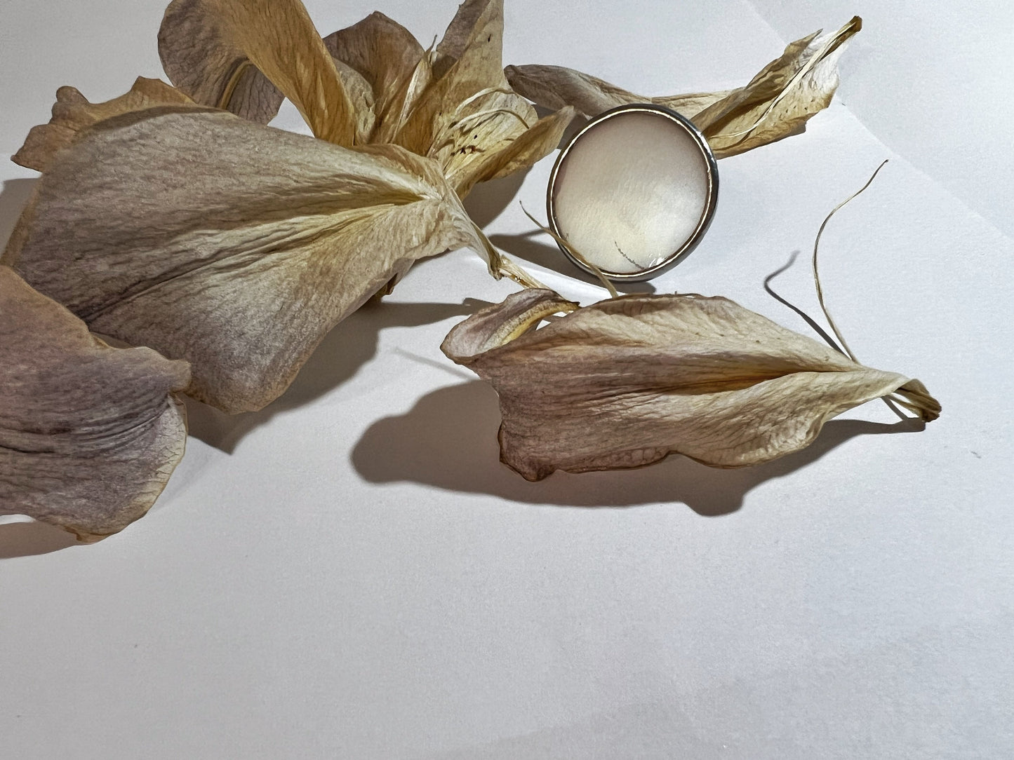 Boho Glass Statement Ring: Chunky Circle Cocktail Ring