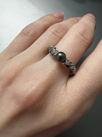 Sterling Silver Pearl Ring: Dainty Stacking Jewelry