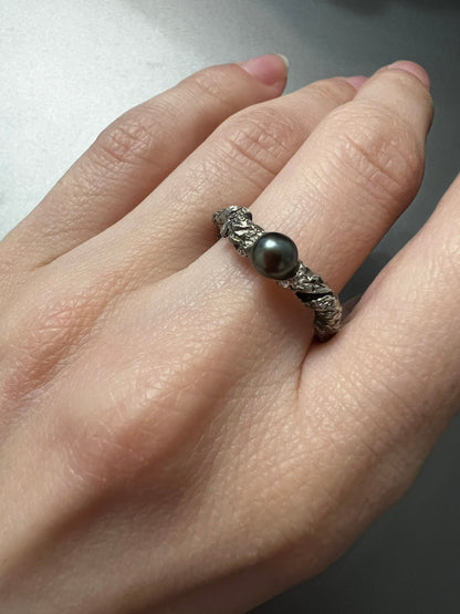 Elegant Silver Ring with Pearls - Anniversary, Engagement or Gift for Wife, 30th Pearl Wedding