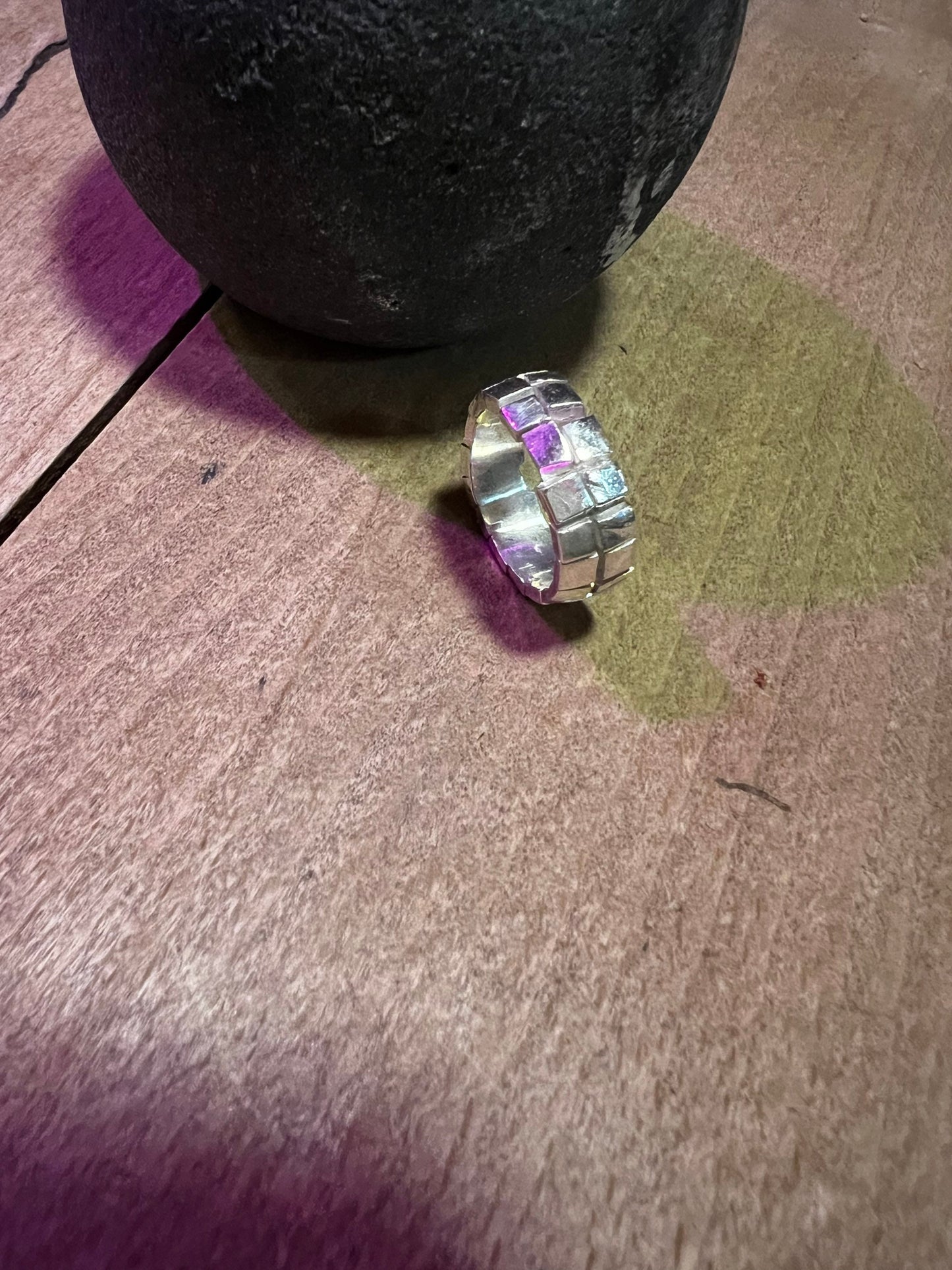 Handmade Hammered Sterling Silver Ring: Chunky Brutalist Statement Jewelry