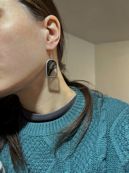 Geometric Dangle Earrings: Stained Glass Style, Long Drop Festival Jewelry