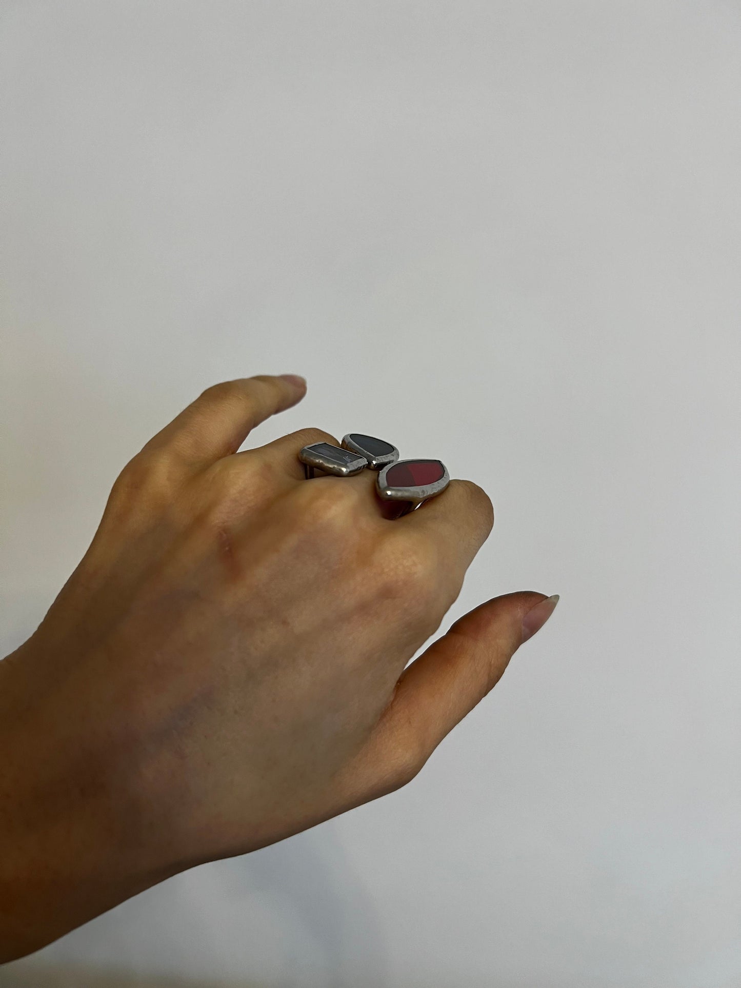 Chunky open band ring statement jewelry for women Big geometric ring