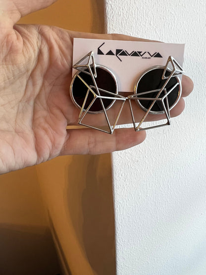 Modern gothic stained glass earrings minimalist art jewelry