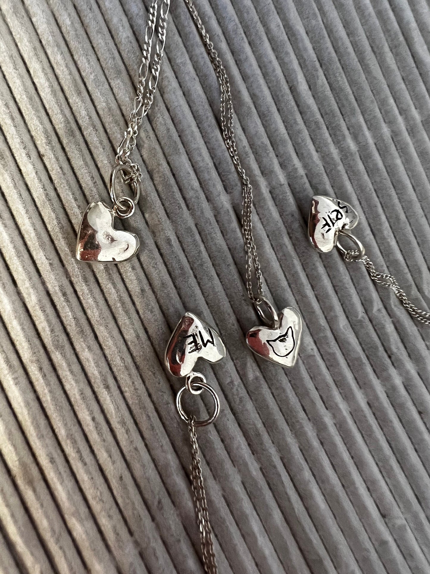 Custom engraved heart pendant with initials