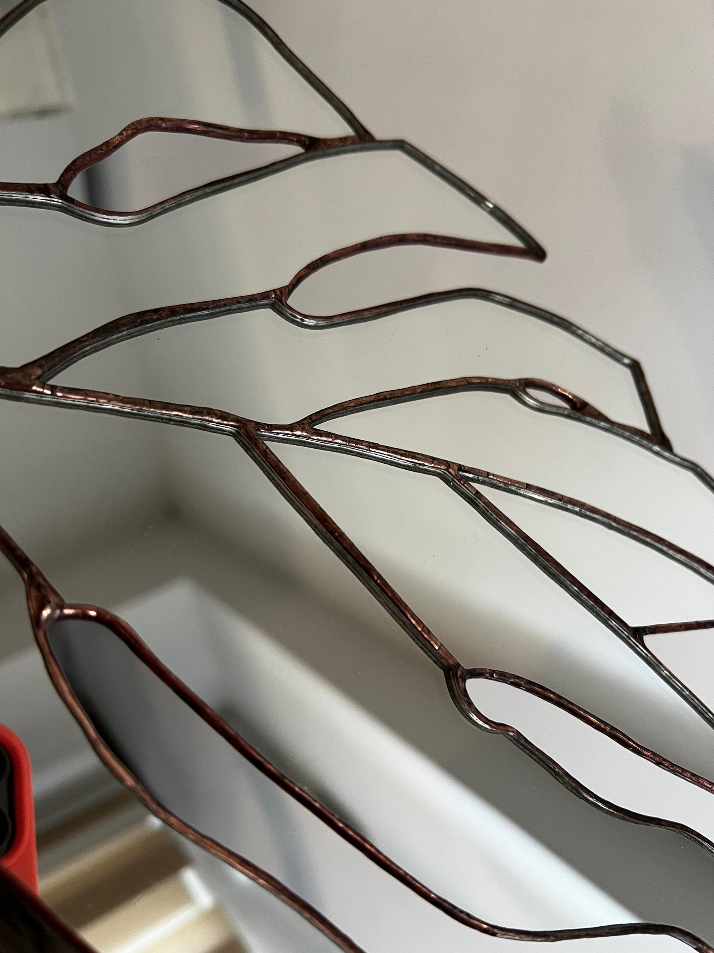 Stained Glass Monstera Leaf Mirror: Botanical Wall Decor