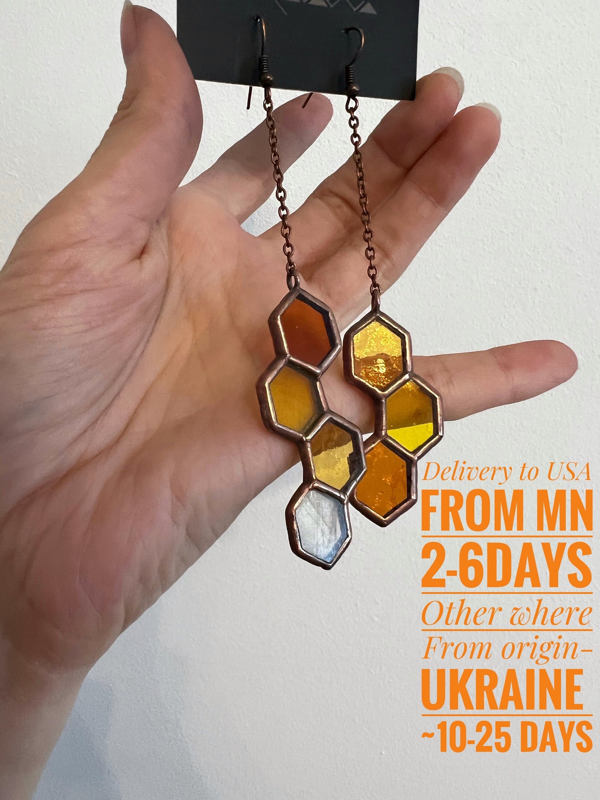 Charm Earrings, Cute Gifts, Gift For Her, Honeycomb Earrings, Dangle Earrings, Cute Earrings, Unique Yellow Honeycomb Earrings, Yellow Bee