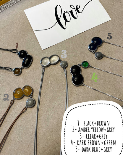 Fused Stained Glass Molecule Necklace: Colorful Orb Pendant