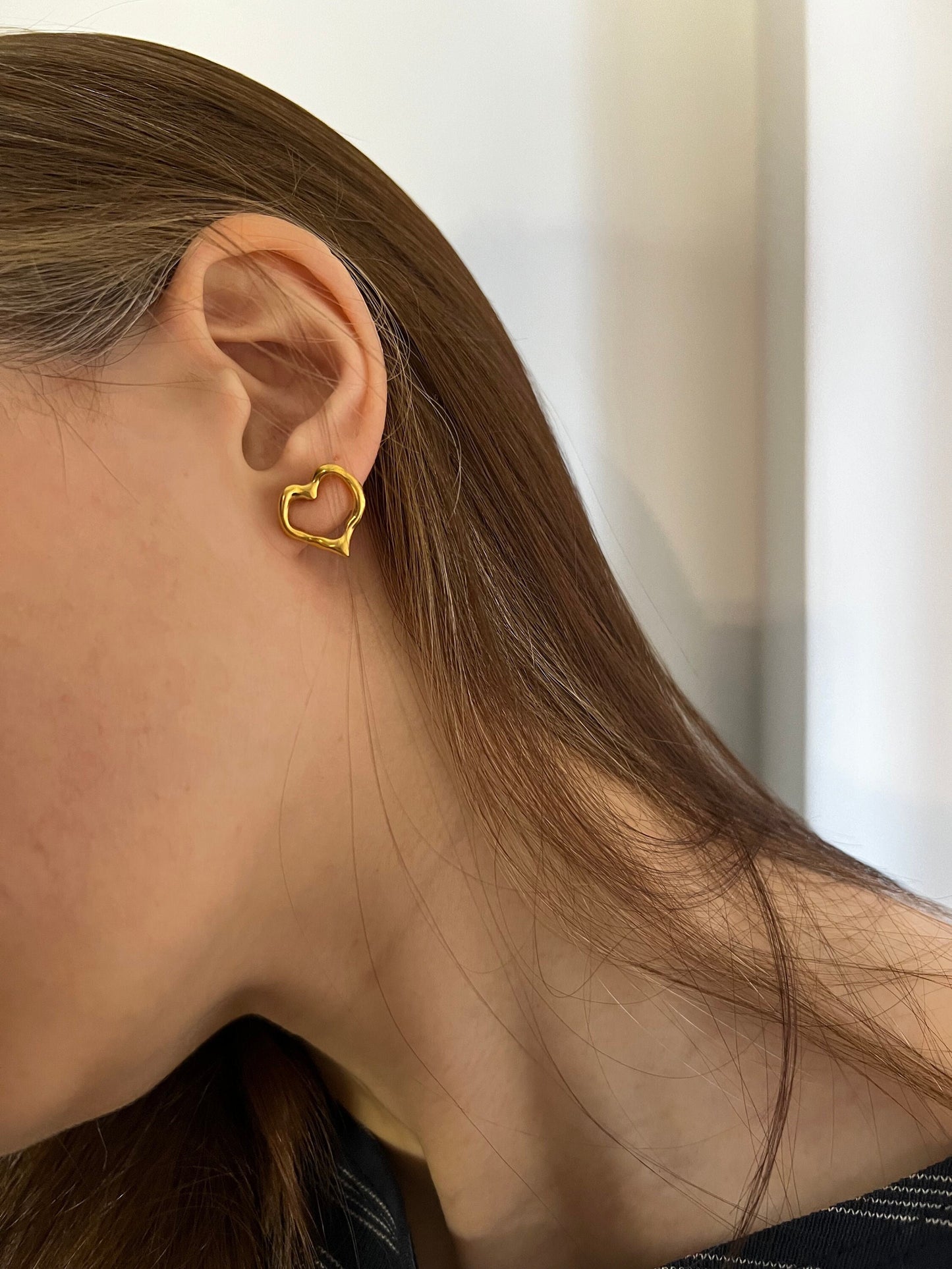 Gold Layered Sterling Silver925 Heart Earrings, Valentine's Gift Valentine’s Day for girls