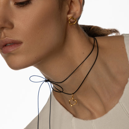 Gold Plated Silver Heart Earrings – Modern Minimalist Jewelry Gift for Women