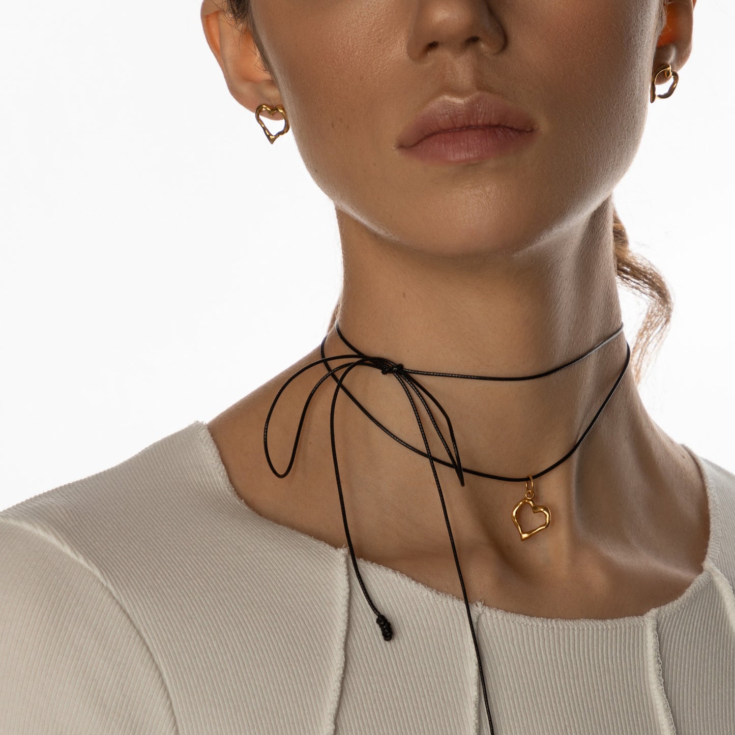 Gold Plated Silver Heart Earrings – Modern Minimalist Jewelry Gift for Women