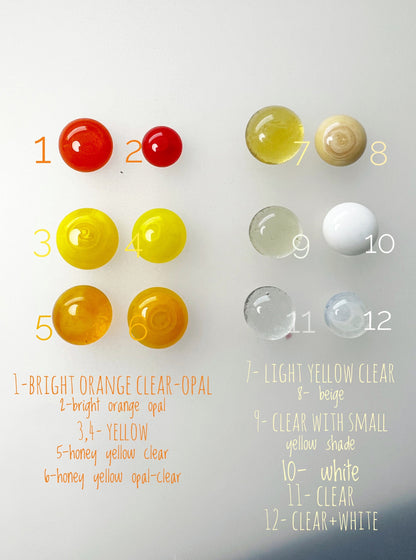 Glass cabochon color samples for handmade earrings
