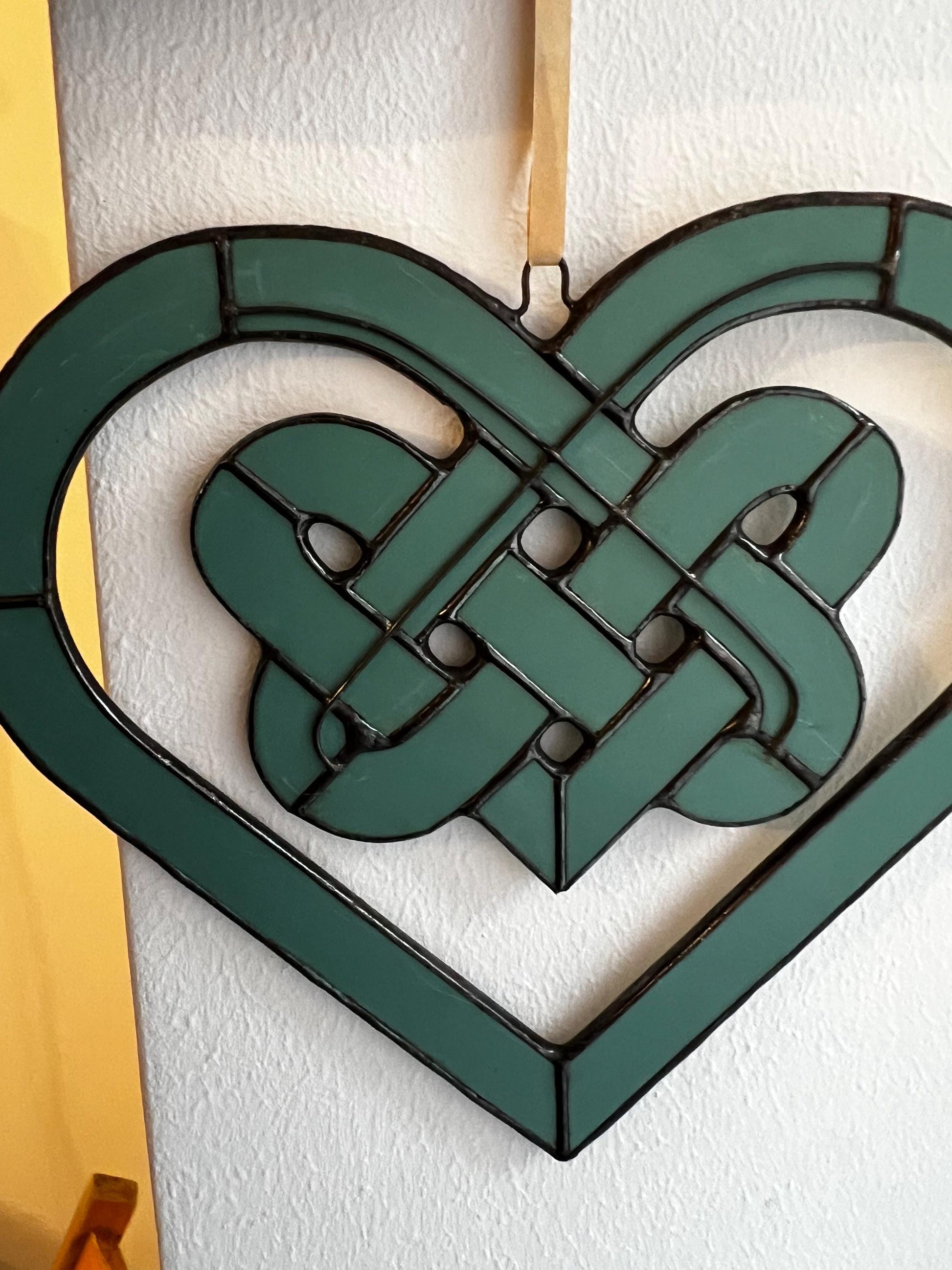 heart shaped stained glass home wall decor