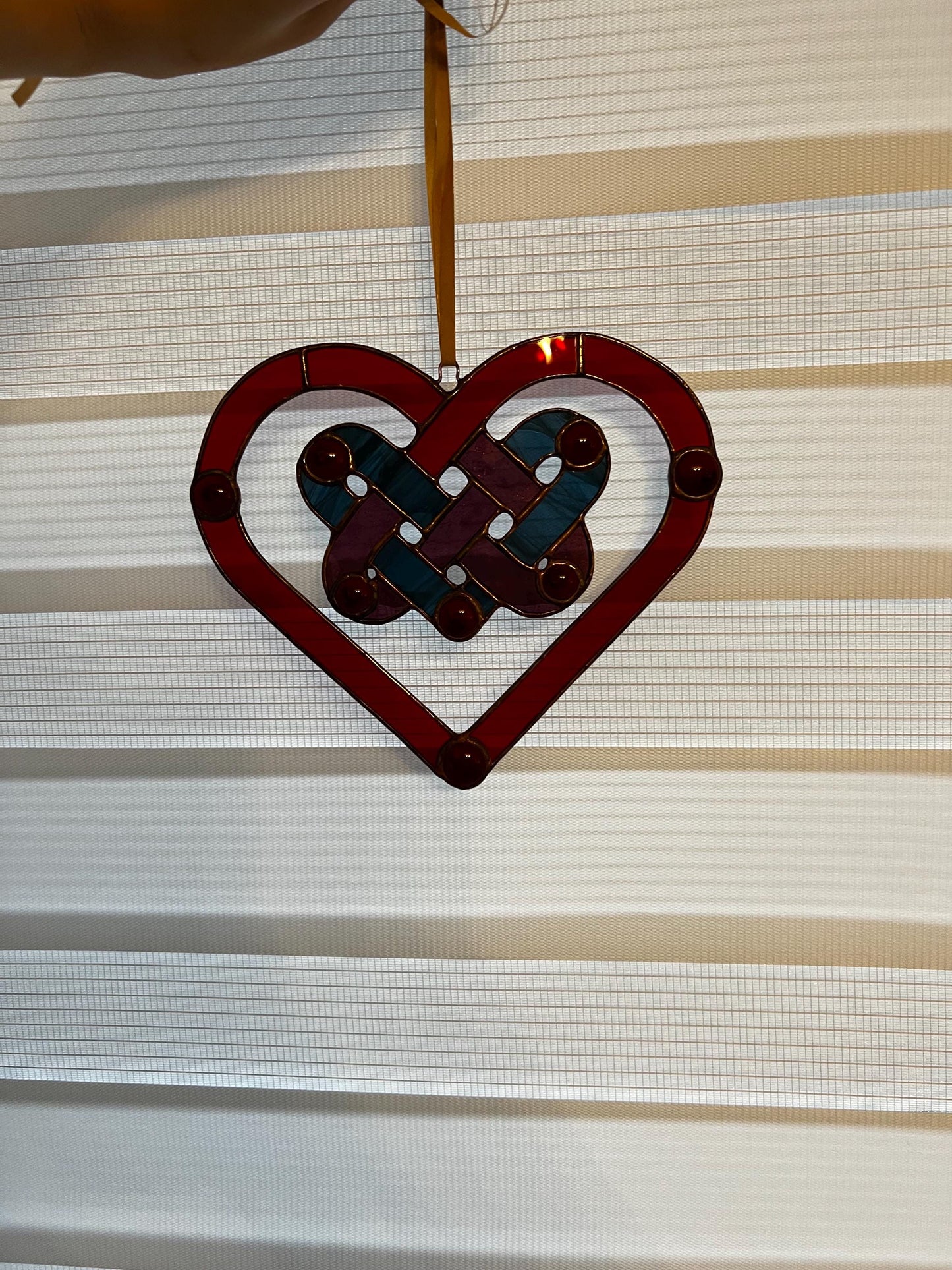 Valentine’s Day heart suncatcher handmade glass
