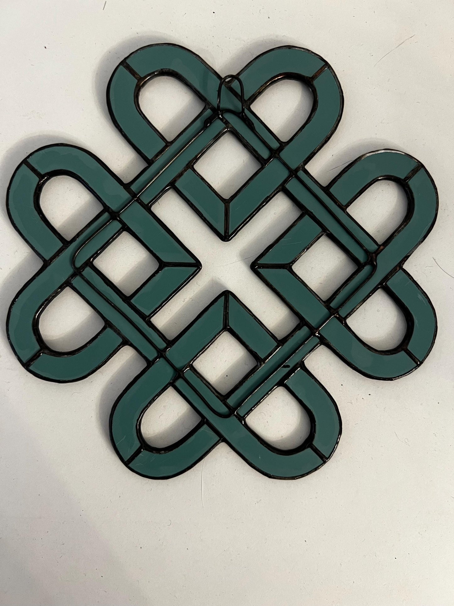 Heart clover stained glass decor Valentine’s Day gift