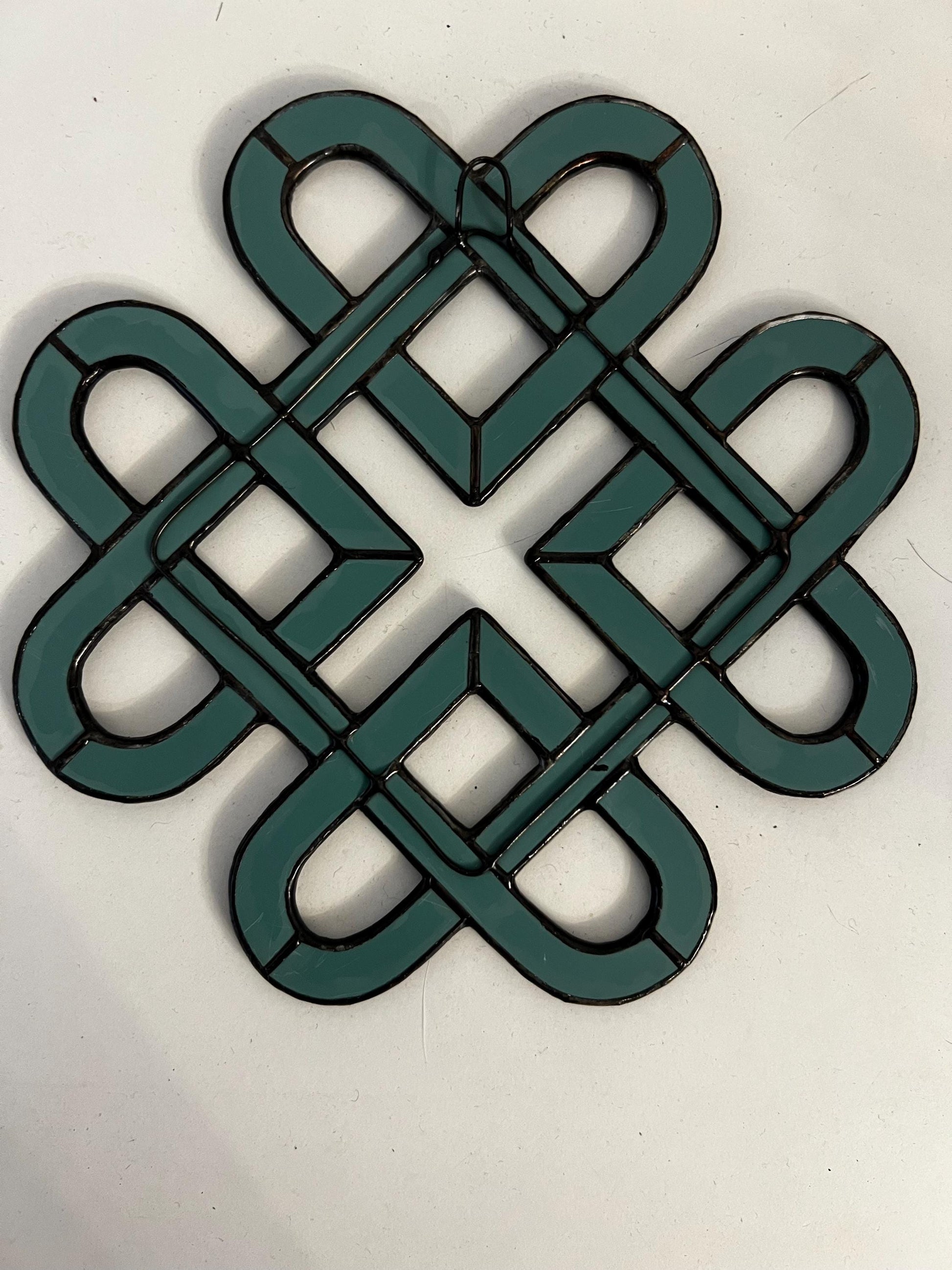 Heart clover stained glass decor Valentine’s Day gift