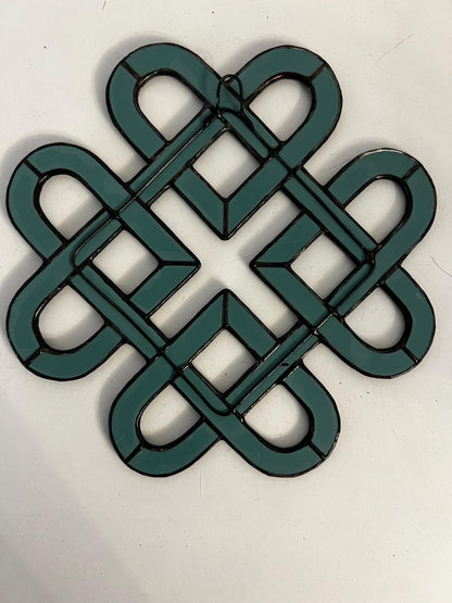 Heart clover stained glass decor Valentine’s Day gift