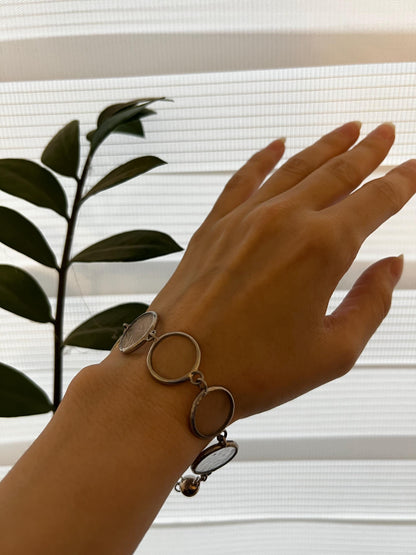 Stained Glass Disk Bracelet: Chunky Statement Jewelry