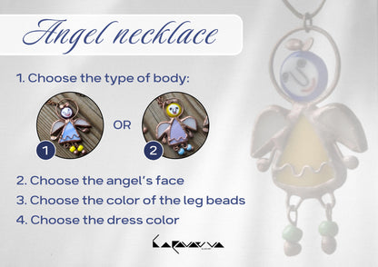 Stained Glass Angel Necklace: Handmade Millefiori Pendant