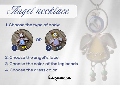 Stained Glass Angel Necklace: Handmade Suncatcher Pendant, Art Glass Jewelry