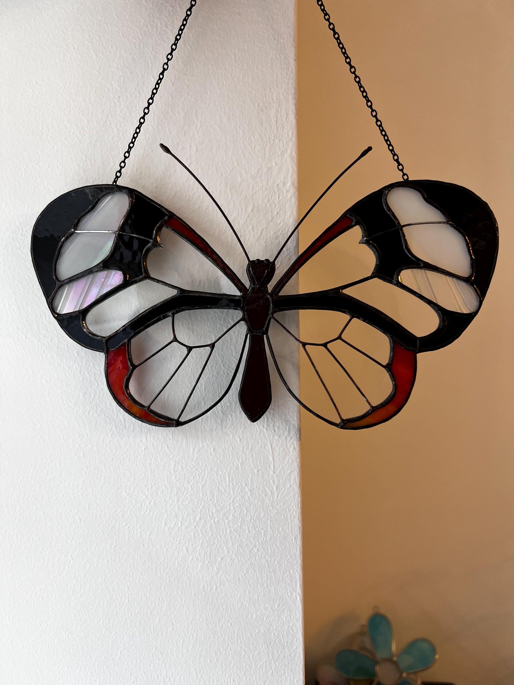 Stained Glass Butterfly Suncatcher: Cottagecore Window Ornament