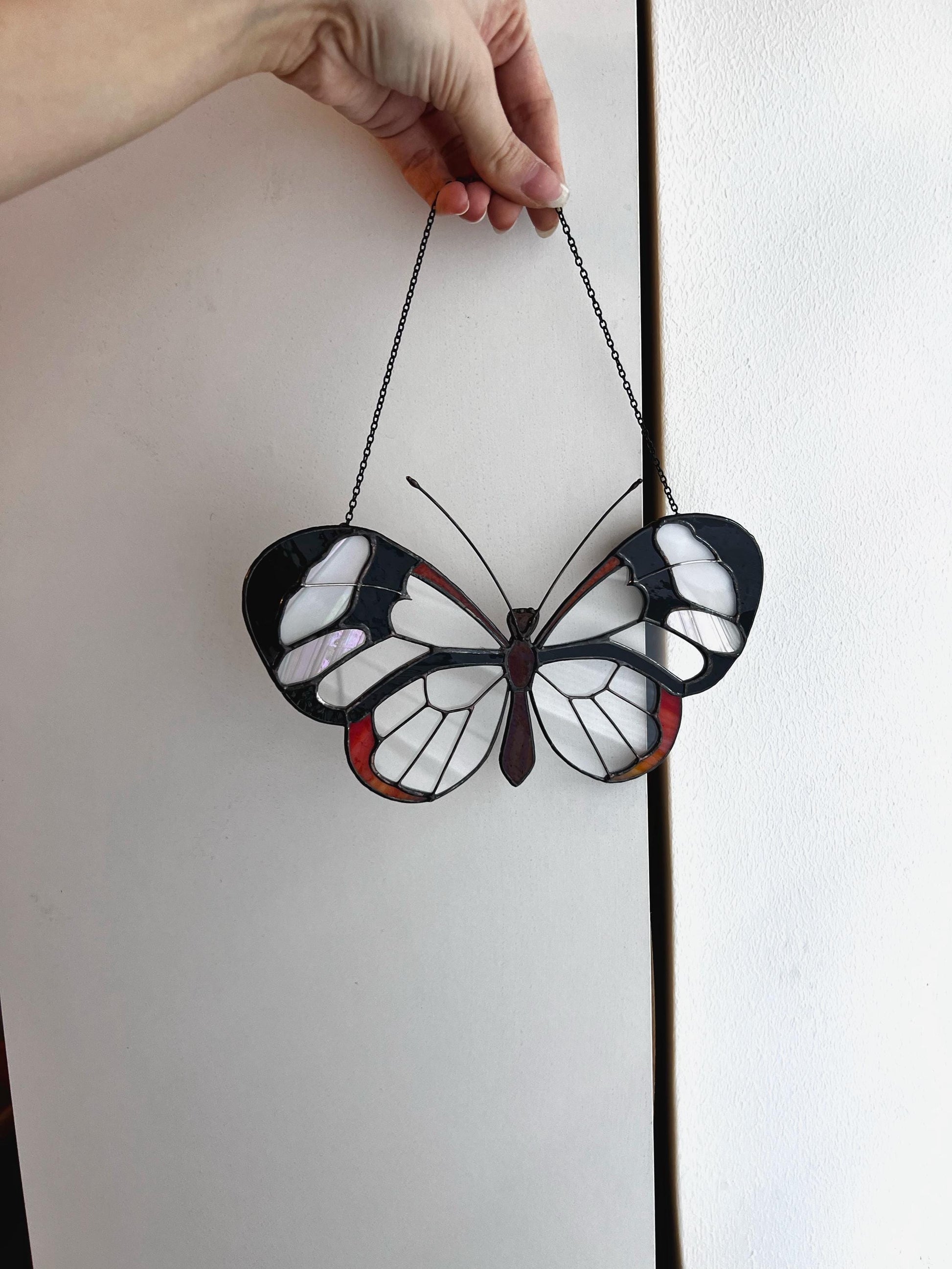 Stained Glass Butterfly Suncatcher: Cottagecore Window Ornament