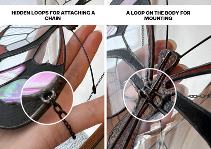 Stained Glass Butterfly Suncatcher: Black & Clear Window Decor