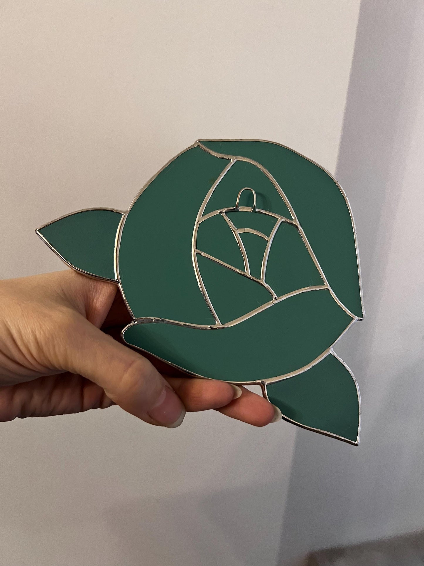 Flower Stained Glass Wall Mirror: Nature Inspired Peony Decor