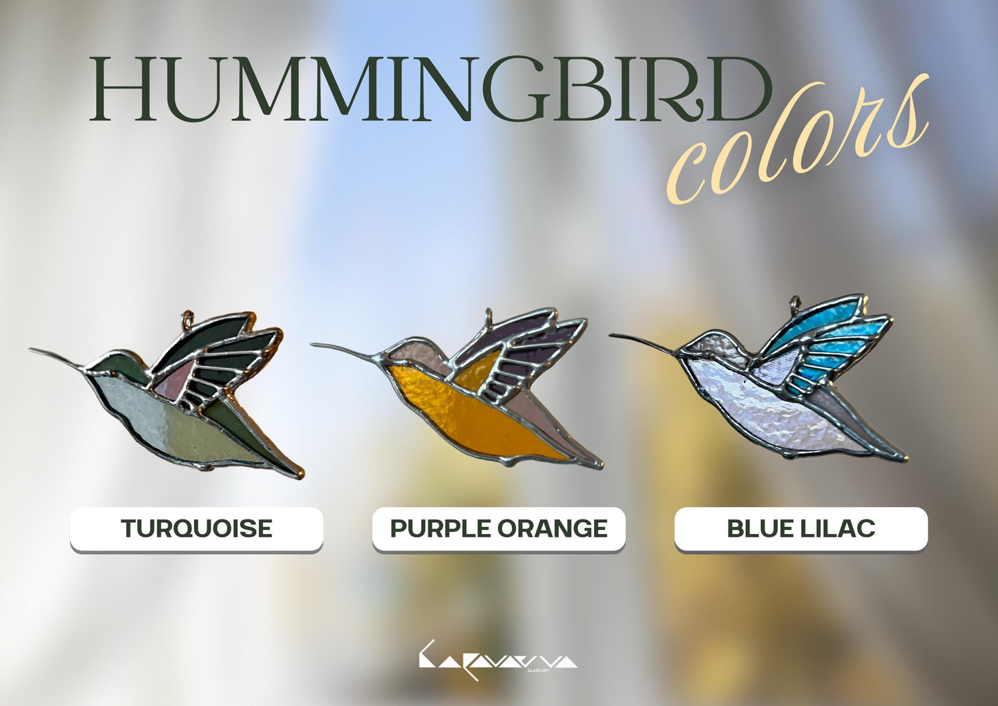 Stained Glass Hummingbird Suncatcher: Colorful Bird Window Hanging