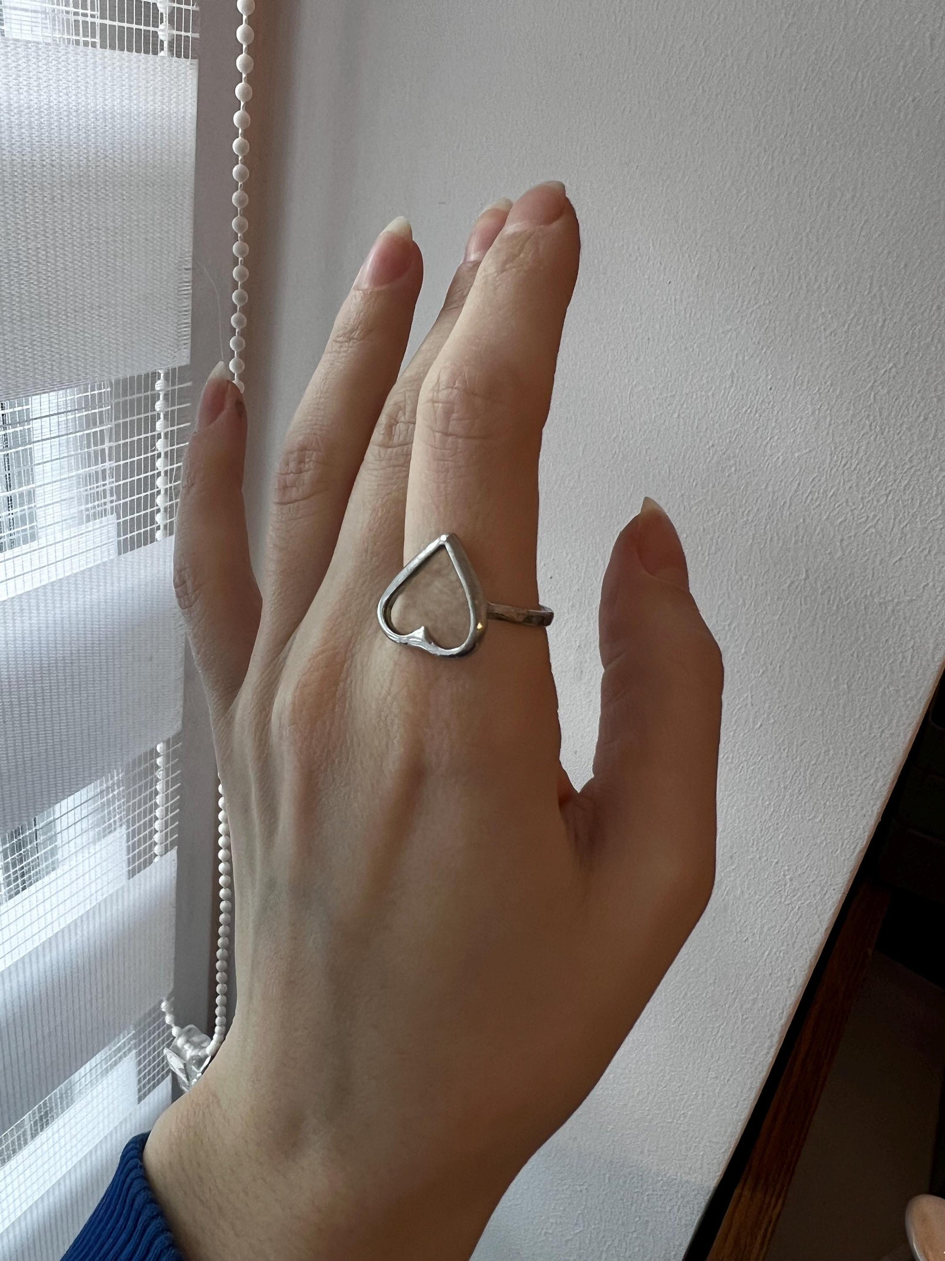 Stained Glass Heart Ring: Chunky Handmade Statement Ring