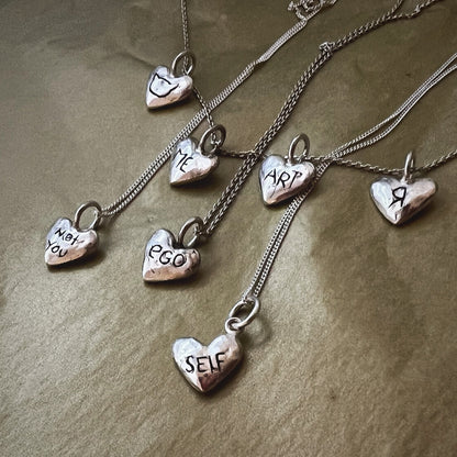 Personalized sterling silver heart necklace, heart charm necklace, custom necklace, mothers day gift, minimalist necklace, anniversary gift