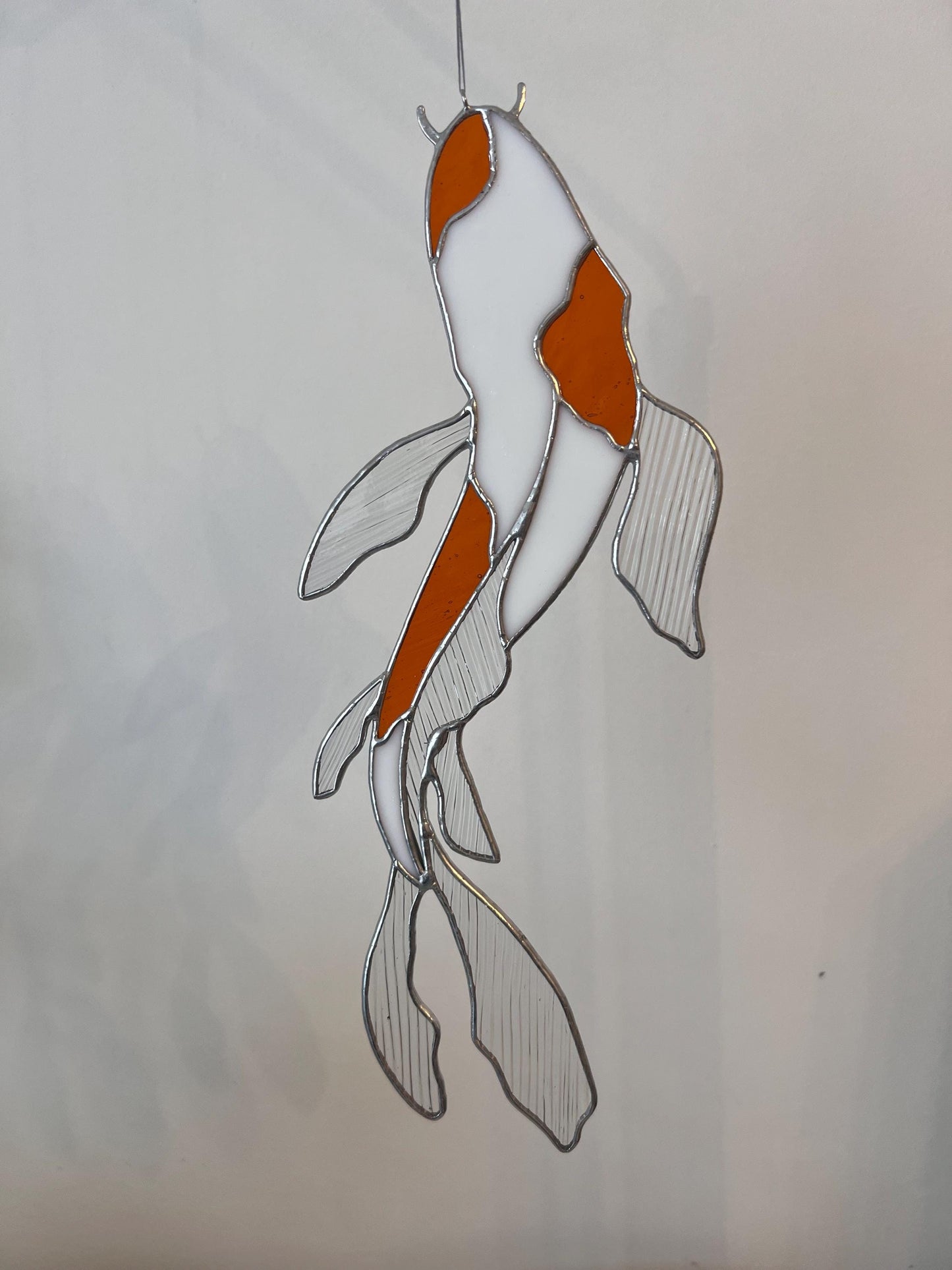 Stained Glass Koi Carp Suncatcher: Japanese Window Hanging Art